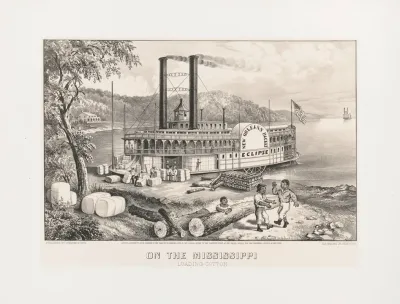 On The Mississippi Loading Cotton