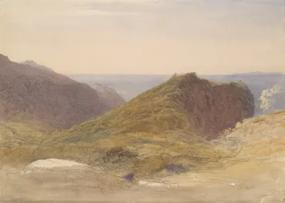 On The North Coast Of Devon Lundy Island In The Distance