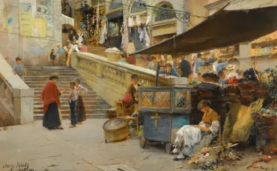 On The Steps Of The Rialto Venice