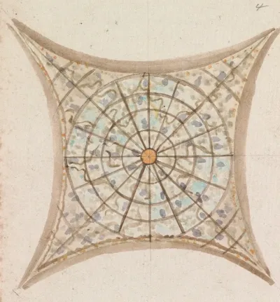 One Of Four Sketches Of Ceilings In The Vatican Gallery 4