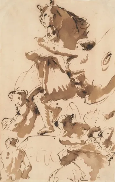 One Of The Hours Holding The Bridle Of A Horse Of The Sun And Other Figures