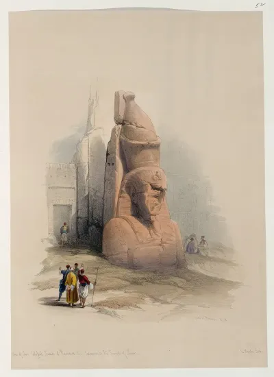 One Of Two Colossal Statues Of Rameses Sic Ii Entrance To The Temple At Luxor
