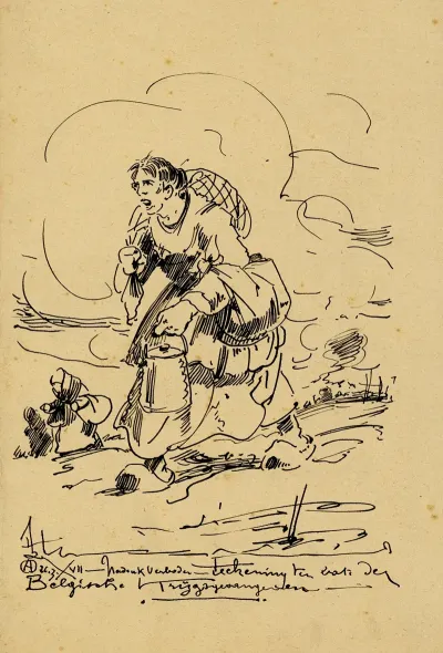 Ontwerp Lithografie Ten Bate Der Belgische Krijgsgevangenen 2