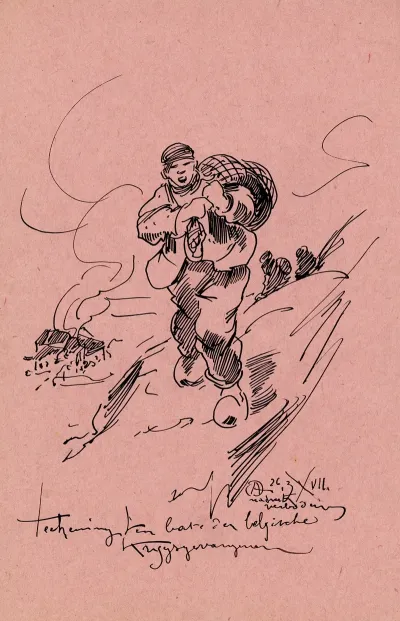 Ontwerp Lithografie Ten Bate Der Belgische Krijgsgevangenen