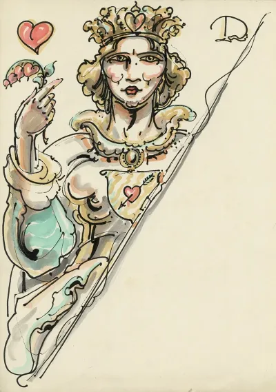 Ontwerp Speelkaart Hartendame