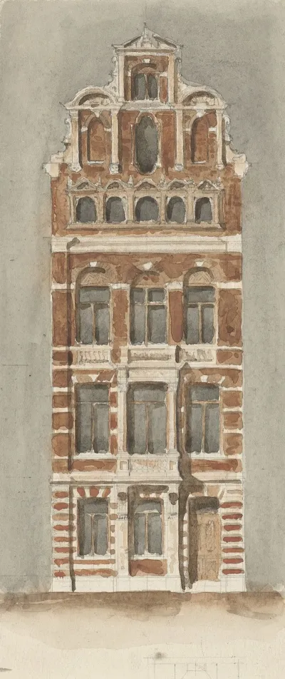Ontwerp Van De Gevel Van Een Stadshuis