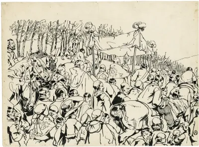 Ontwerp Van De Prentbriefkaart Processie Door Het Graan Beevaert Van Hakendover