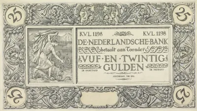Ontwerp Voor Bankbiljet Van 25 Gulden
