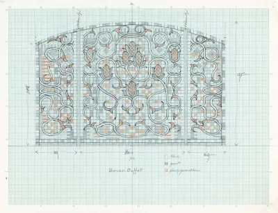 Ontwerp Voor Decoratief Glaspaneel Met Floraal Ornament