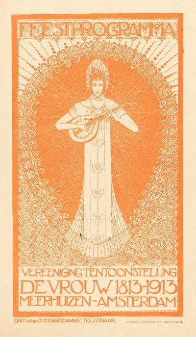 Ontwerp Voor Een Advertentie Voor Het Feestprogramma Van De Tentoonstelling De Vrouw 1813 1913 In Amsterdam