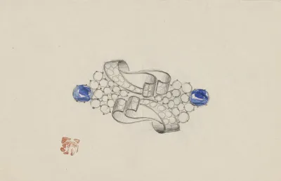 Ontwerp Voor Een Broche Met Saffieren