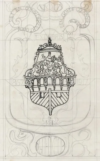 Ontwerp Voor Een Ex Libris Voor D Goedkoop