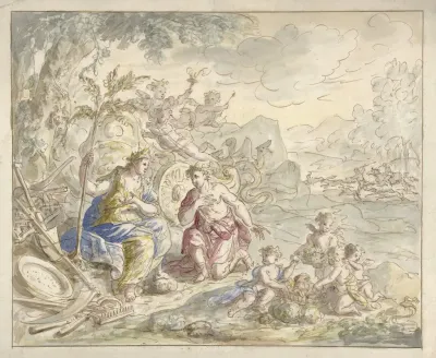 Ontwerp Voor Een Kamerbeschildering Met Allegorie Op De Aarde