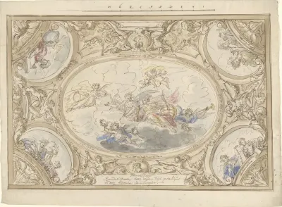 Ontwerp Voor Een Plafondschildering Met Allegorie Op De Roem