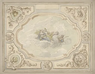 Ontwerp Voor Een Plafondschildering Met Allegorie Op De Waarheid En Gerechtigheid