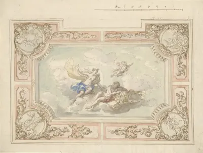 Ontwerp Voor Een Plafondschildering Met Diana En Endymion