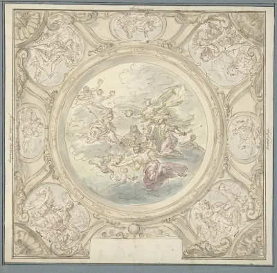 Ontwerp Voor Een Plafondschildering Met Een Allegorie Met Minerva