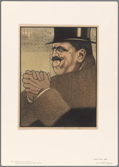 Ontwerp Voor Een Politieke Spotprent De Kapitalist