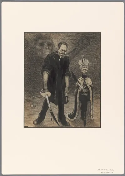 Ontwerp Voor Een Politieke Spotprent De Russische Revolutie