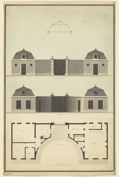 Ontwerp Voor Een Poortgebouw Annex Kantoor