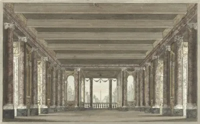 Ontwerp Voor Een Toneeldecor Van Een Zuilengalerij Met Loggia