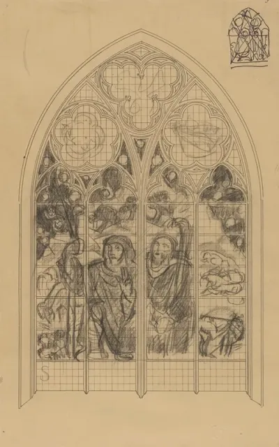 Ontwerp Voor Raam In De Frederik Van Sierck Kapel In De Dom Te Utrecht De Verkondiging Aan De Herders