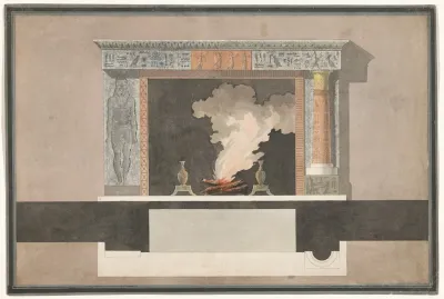 Ontwerp Voor Schoorsteen In Egyptische Stijl