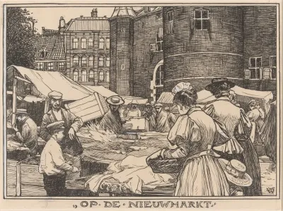 Op De Nieuwmarkt Te Amsterdam