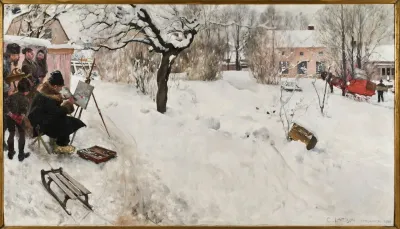 Open Air Painter Winter Motif From Asogatan 145 Stockholm