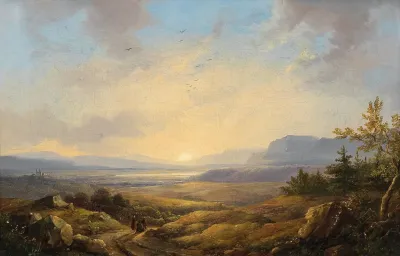 Open Landscape At Sunset