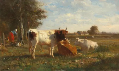 Open Landscape With Cows