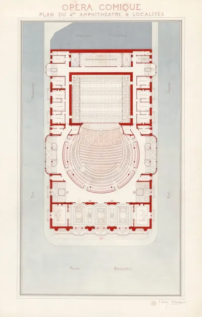 Opera Comique Plan Du 4me Quatrieme Amphitheatre Localites