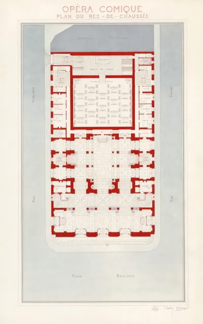 Opera Comique Plan Du Rez De Chaussee