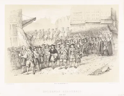 Optocht Van Hollandse Militaire En Politieke Leiders