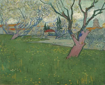 Orchards In Blossom View Of Arles