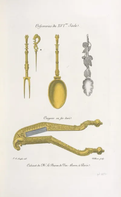 Orfevreries Du Xvime Siecle Coupoir En Fer Dore
