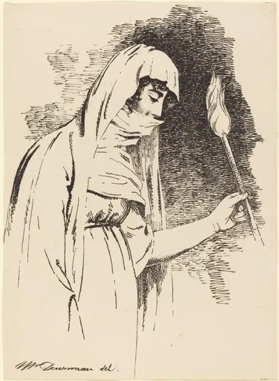 Oriental Woman Holding A Torch