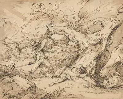Orlando Rescuing Oliver From The Lion