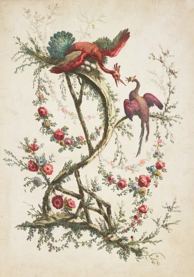 Ornament Chinoiserie Flowers And Birds 2