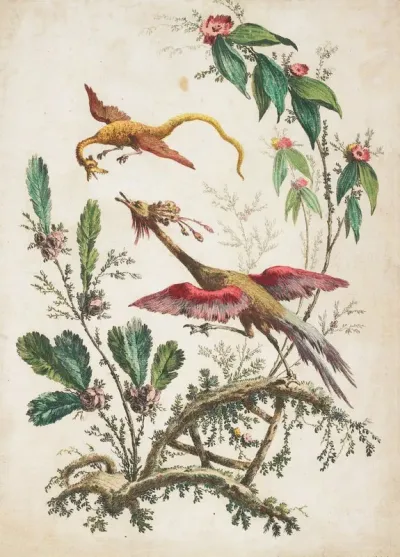 Ornament Chinoiserie Flowers And Birds