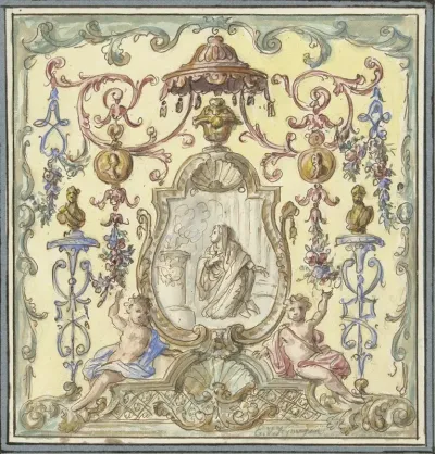 Ornament Met Offerende Vestaalse Maagd