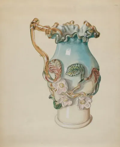Ornamental Blue Pitcher
