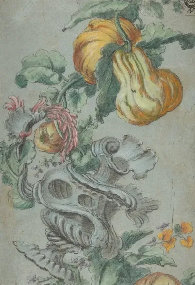Ornamental Design With Fruit And Flowers