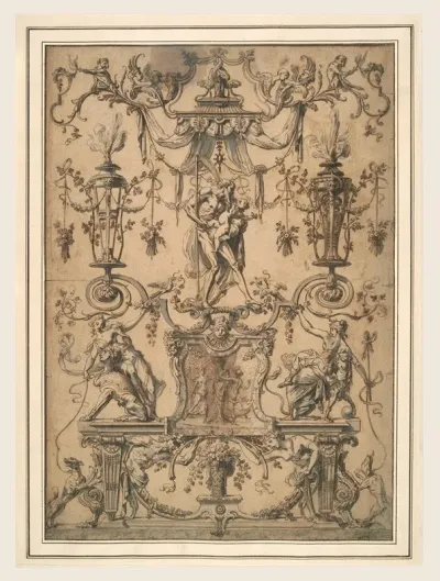 Ornamental Panel With Father Time