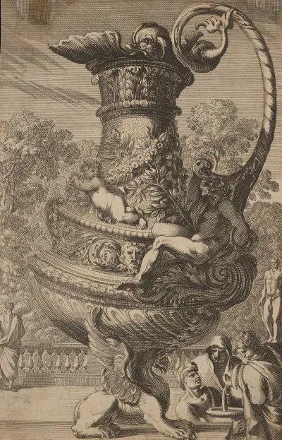 Ornamental Vase Supported By Griffin