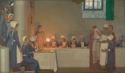 Orphan Girls Entering The Refectory Of A Hospital