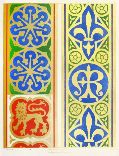 Orphreys Of Copes 1 A Star Of Seven Points 2 Fleur De Lis Monogram And Roses 3 Lions