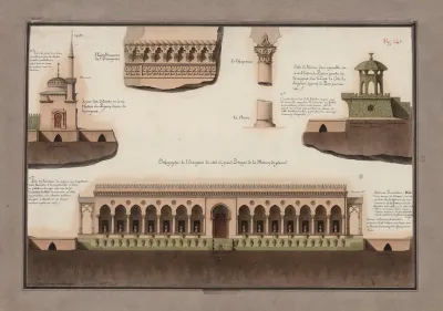 Orthographie De Lorangerie Du Cote Du Grand Potager De La Maison De Plaisir Lentablement De Lorangerie Le Chapiteau La Base