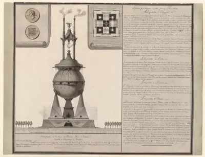 Orthographie Du Tombeau De Porsenna Roi Detrurie Appelle Le Labyrinthe De Toscane Plan De La Terrasse Au Dessus Du Labyrinthe Avec Les Piramides