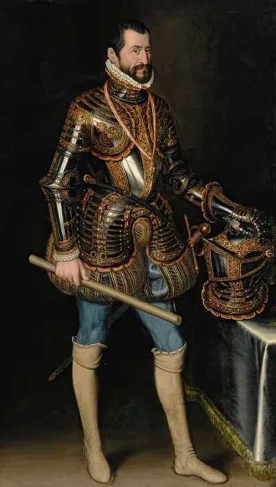 Ortrait Of A Gentleman In Armor Traditionally Said To Be Don Fernando Alvarez De Toledo 3rd Duke Of Alba
